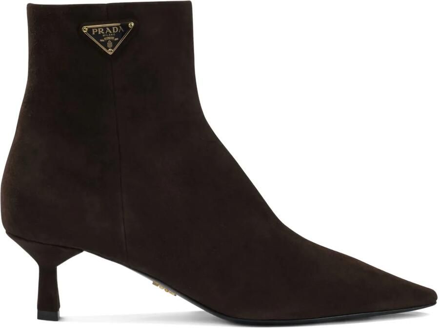Prada Suède 55 mm enkellaarzen Bruin