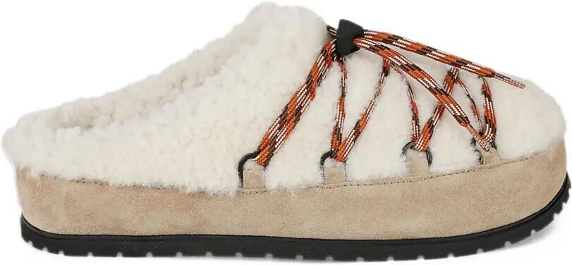 Prada suede and shearling mules Beige