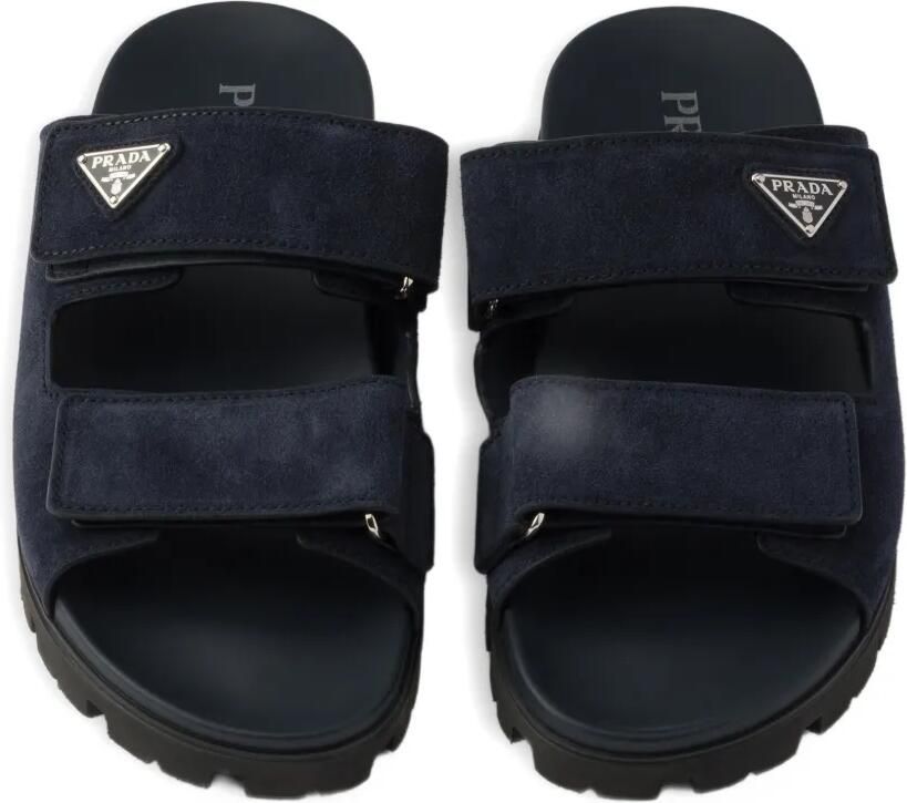 Prada Suède andalen met band Blauw - Foto 3