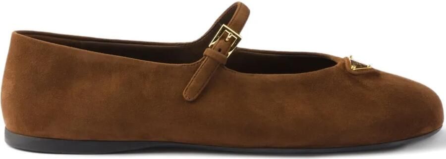 Prada Suède ballerina's Bruin