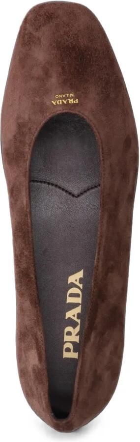 Prada Suède ballerina's Bruin