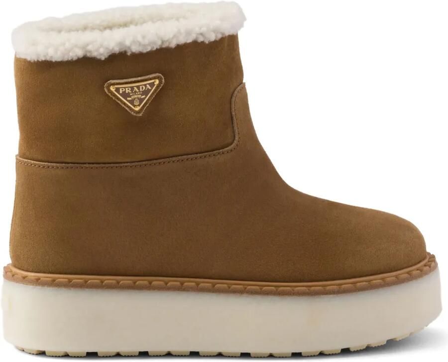 Prada Suède enkellaarzen Bruin