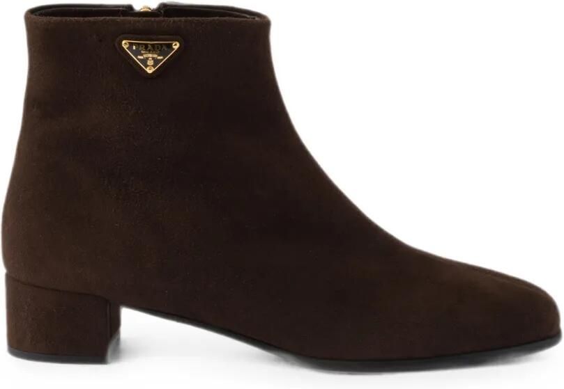 Prada Suède enkellaarzen Bruin