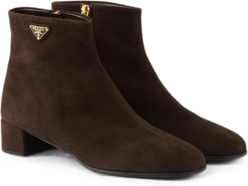 Prada Suède enkellaarzen Bruin - Foto 5