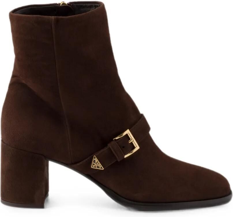 Prada Suède enkellaarzen Bruin