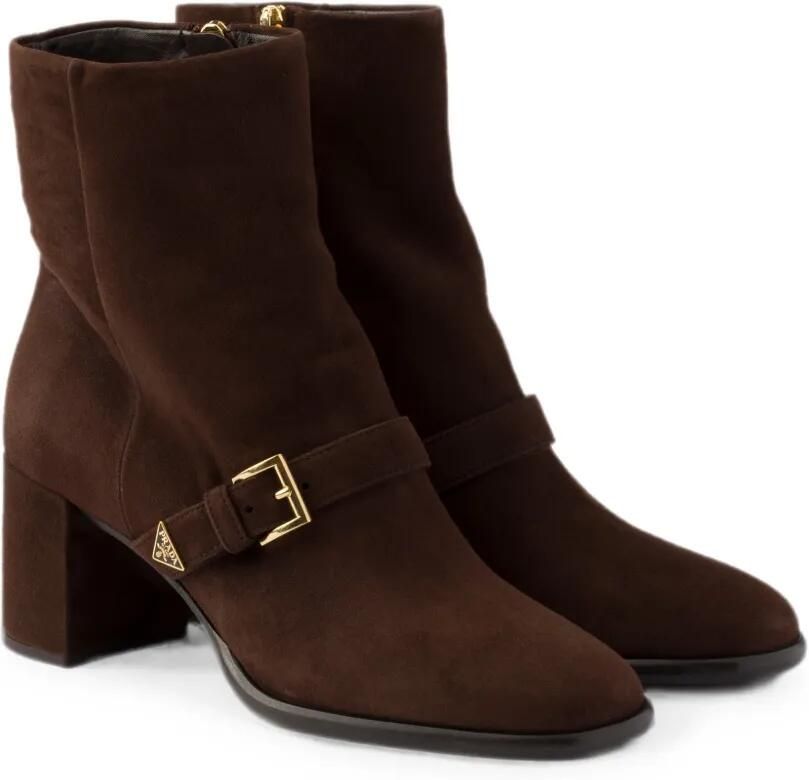 Prada Suède enkellaarzen Bruin - Foto 4