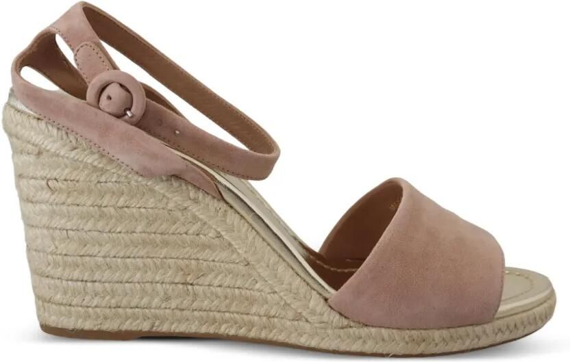 Prada Suède espadrilles met sleehak Roze
