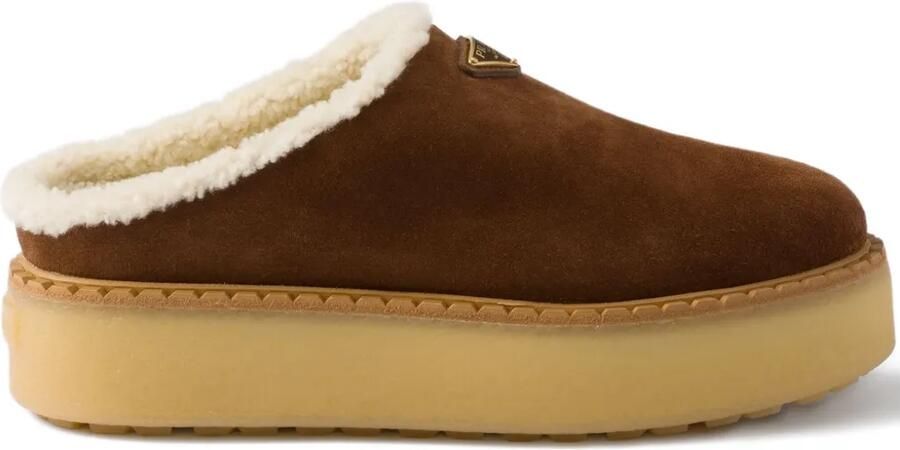 Prada Suède instappers Bruin