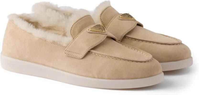 Prada Suède lammy muiltjes Beige - Foto 5