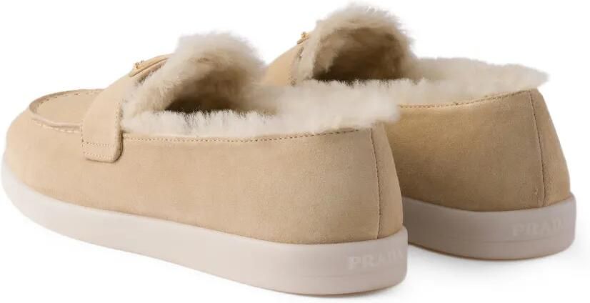 Prada Suède lammy muiltjes Beige - Foto 4