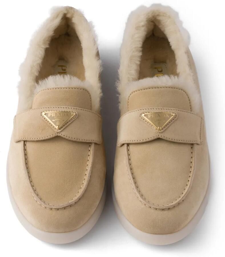 Prada Suède lammy muiltjes Beige - Foto 2