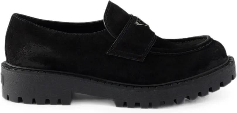 Prada Suède loafers Zwart