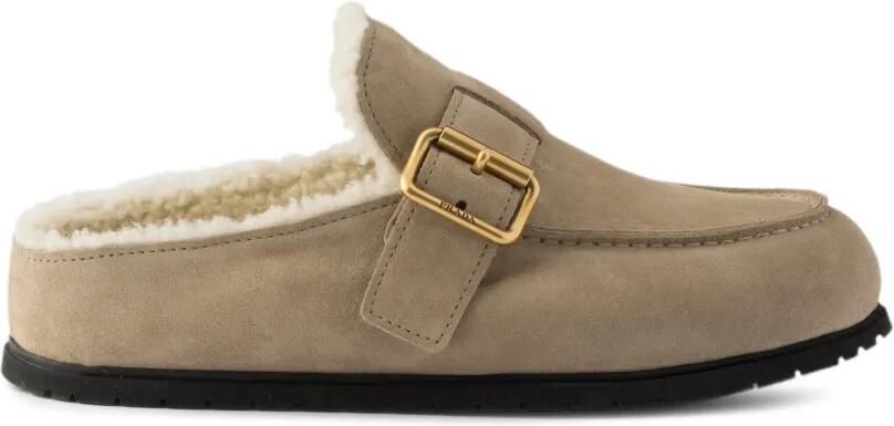 Prada Suède muiltjes Beige