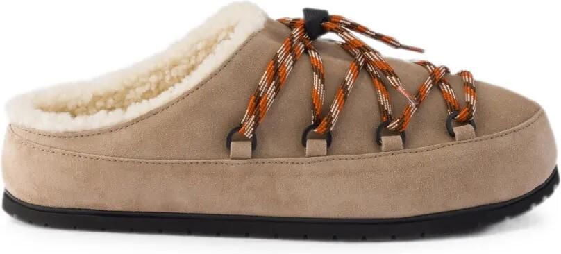 Prada Suède muiltjes Beige