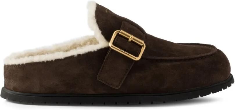 Prada Suède muiltjes Bruin