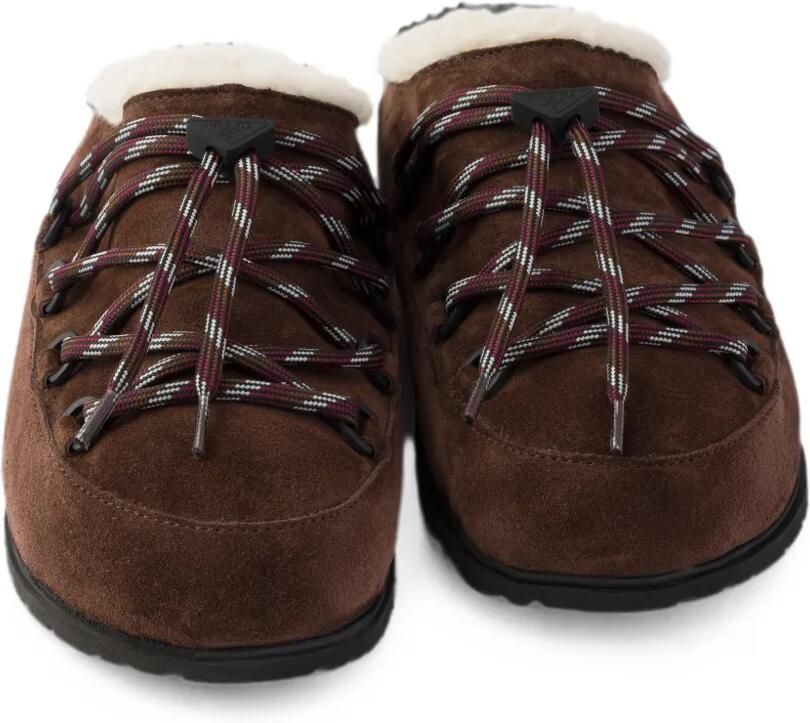 Prada Suède muiltjes Bruin - Foto 3