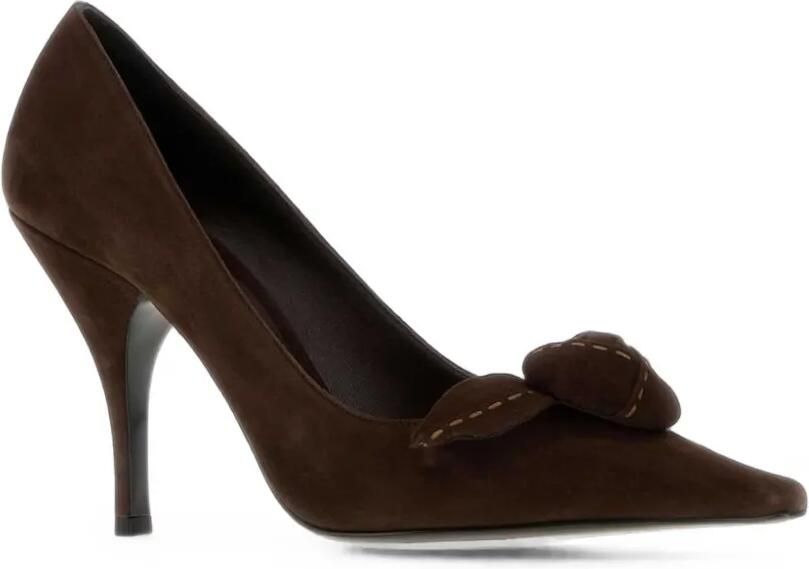 Prada Suède pumps met strikdetail Bruin - Foto 2