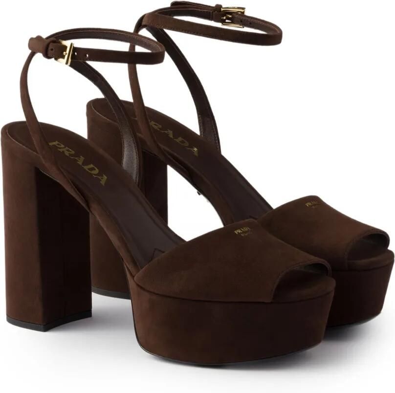 Prada Suède sandalen Bruin - Foto 2