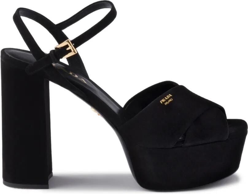 Prada Suède sandalen Zwart