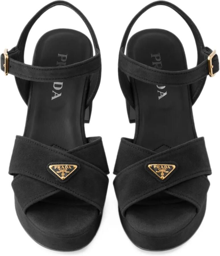 Prada Suède sandalen Zwart