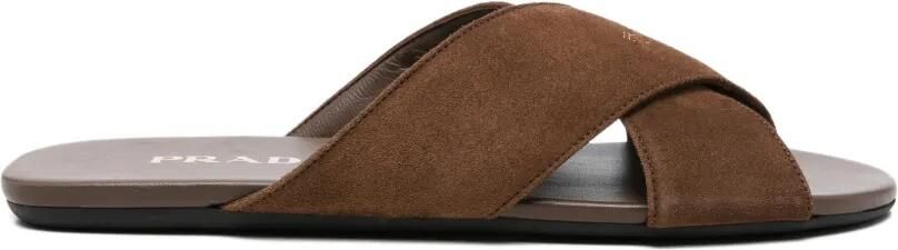 Prada Suède slippers Bruin