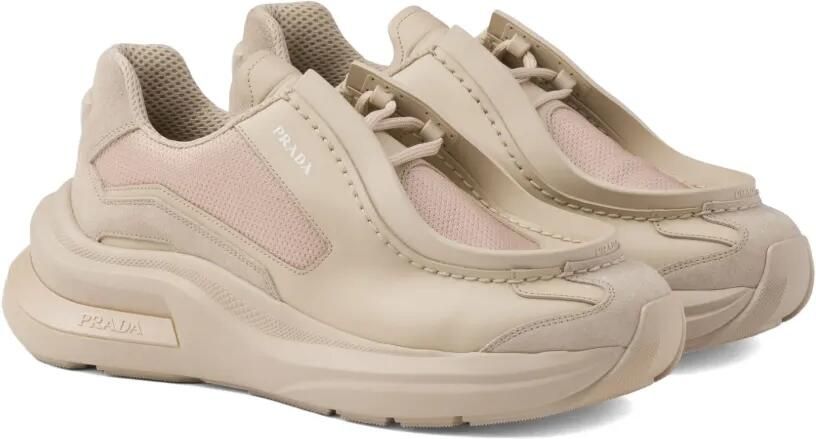 Prada Systeme leren sneakers Beige - Foto 5