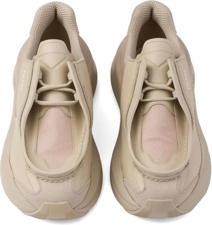 Prada Systeme leren sneakers Beige - Foto 2