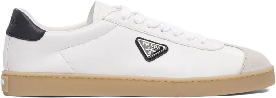 Prada Track leren sneakers met logoplakkaat Wit