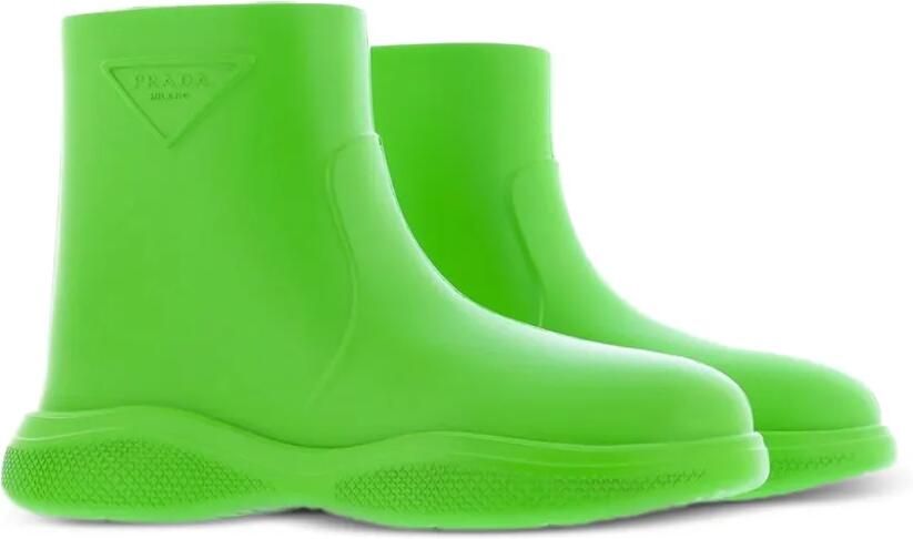 Prada Triangle laarzen met logo Groen - Foto 3
