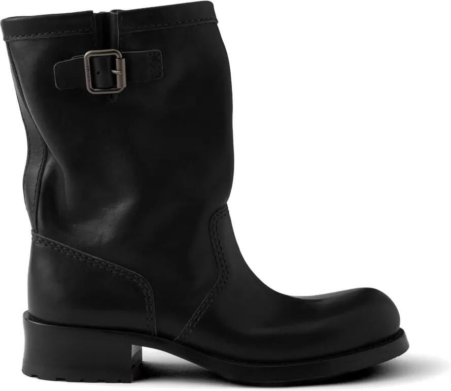 Prada Wildy leren laarzen Zwart