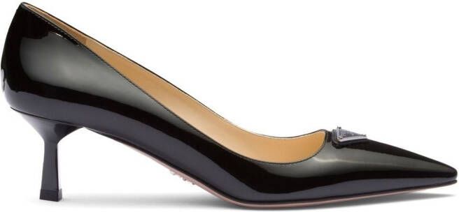 Prada Pumps met logoplakkaat Zwart