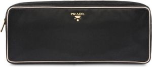 Prada reisbuidel met badslippers van satijn Zwart