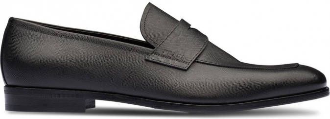 Heren Instappers voor Heren Schoenen voor voor Instappers voor Loafers Prada  Leer Saffiano Loafers in het Zwart voor heren allware.com.br