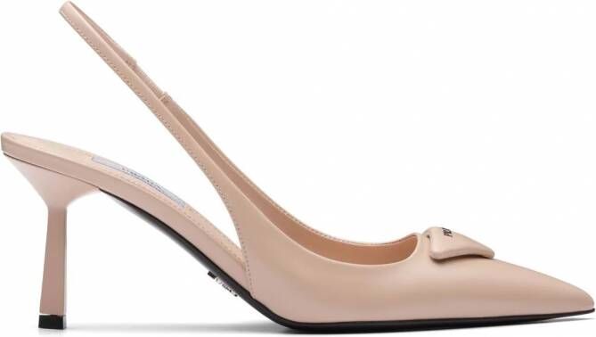 Prada Slingback pumps met logoplakkaat Roze