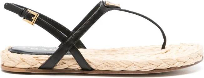 Prada Slingback sandalen met logo Zwart
