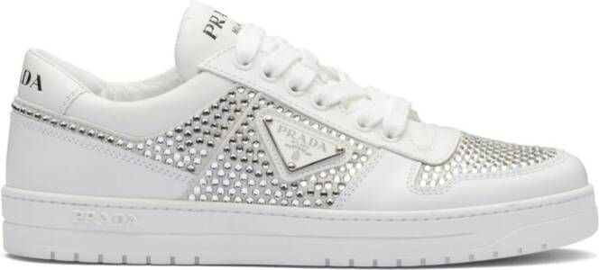 Prada Sneakers verfraaid met kristallen Wit