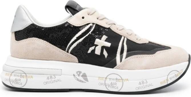 Premiata Cassie sneakers verfraaid met pailletten Zwart