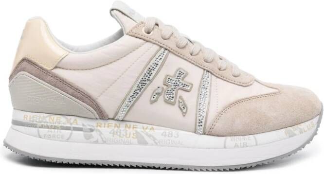 Premiata Conny sneakers verfraaid met stras Beige