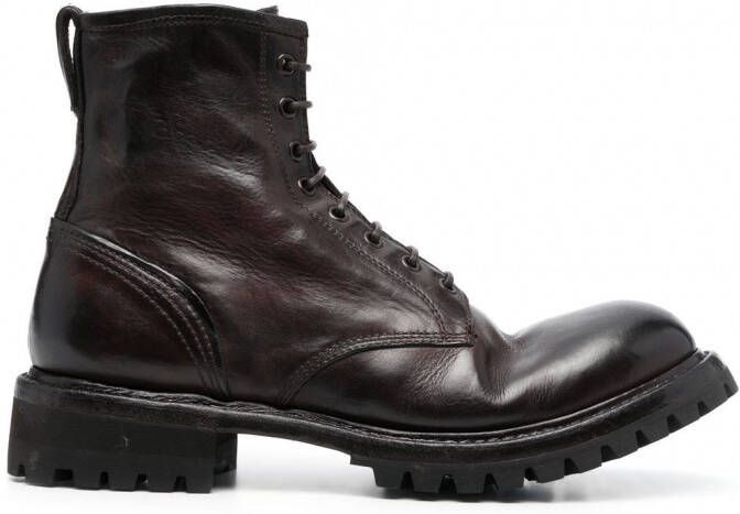 Premiata Enkellaarzen met veters Bruin