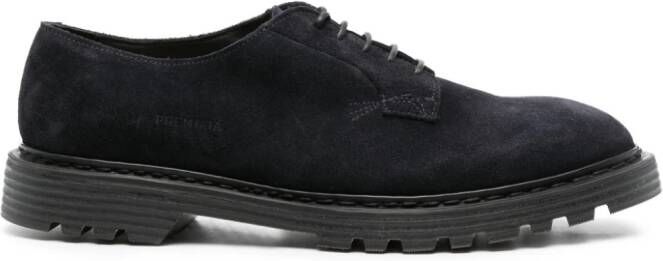 Premiata Derby schoenen met logo-reliëf Blauw