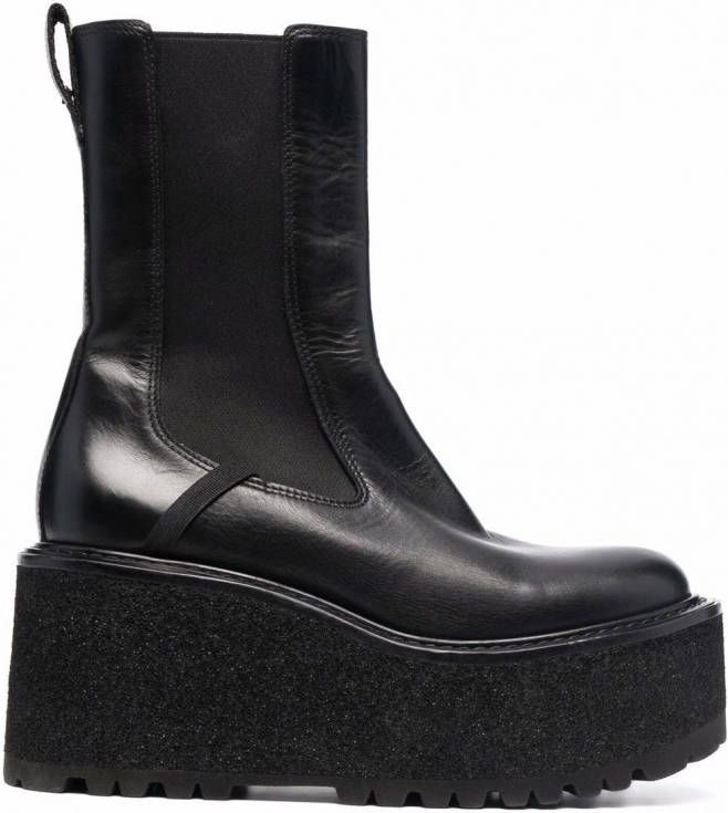 Premiata Enkellaarzen met plateauzool Zwart - Schoenen.nl