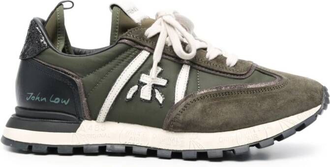 Premiata John Low sneakers met logopatch Groen