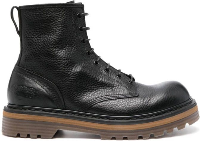 Premiata Leren combat boots Zwart