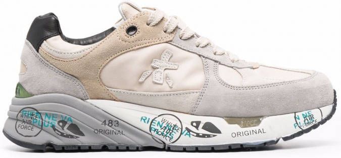 Premiata Mased sneakers dames kalfsleer/polyethyleen vinyl acetaat(peva )/ kalfsleer/rubber 35 Beige - Schoenen.nl