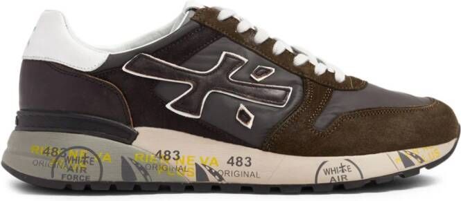 Premiata Mick suède sneakers met logoprint Bruin