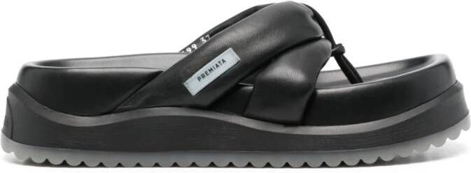 Premiata Leren sandalen met gewatteerd design Zwart