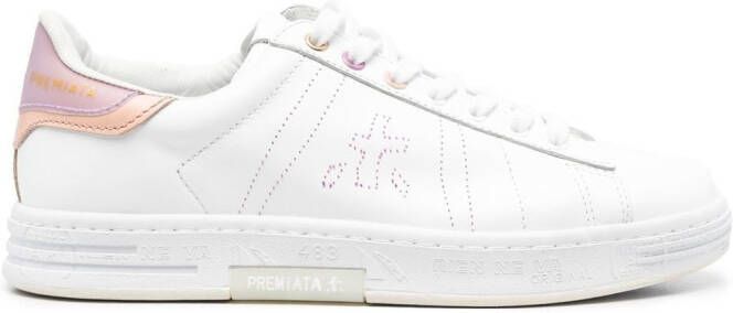 Premiata Witte en Paarse Leren Sneakers Pink Dames - Foto 6