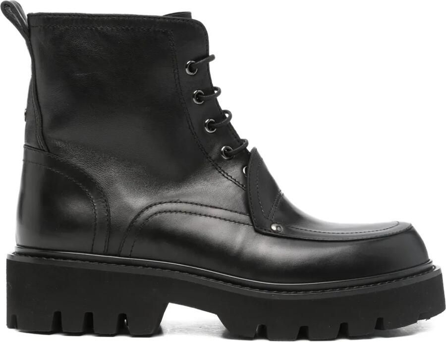 Premiata 45 mm enkellaarzen met veters Zwart