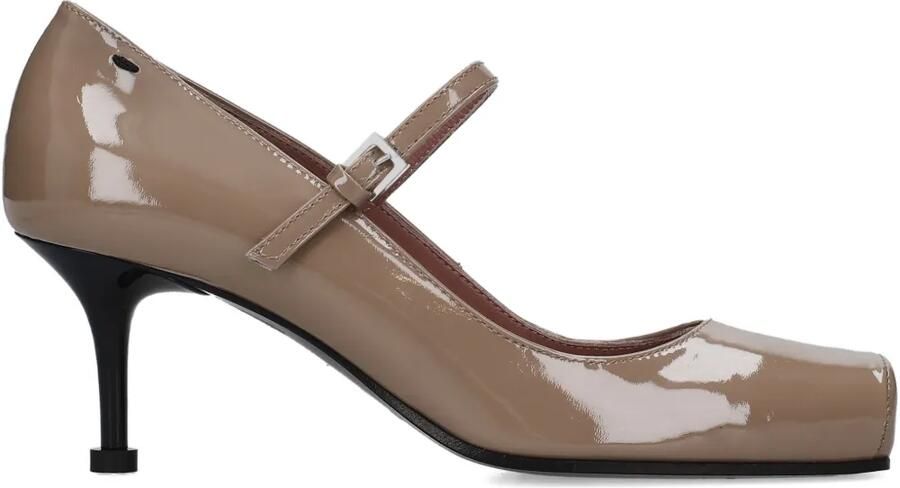 Premiata 65 mm pumps met bandje en vierkante neus Bruin