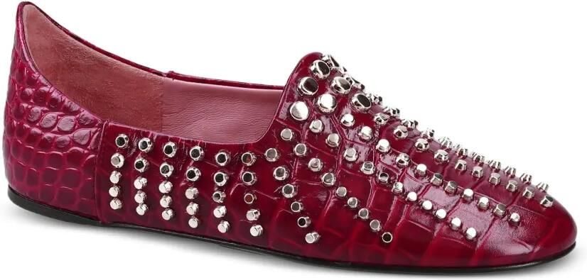 Premiata Ballerina's met krokodillen-reliëf en studs Rood - Foto 3